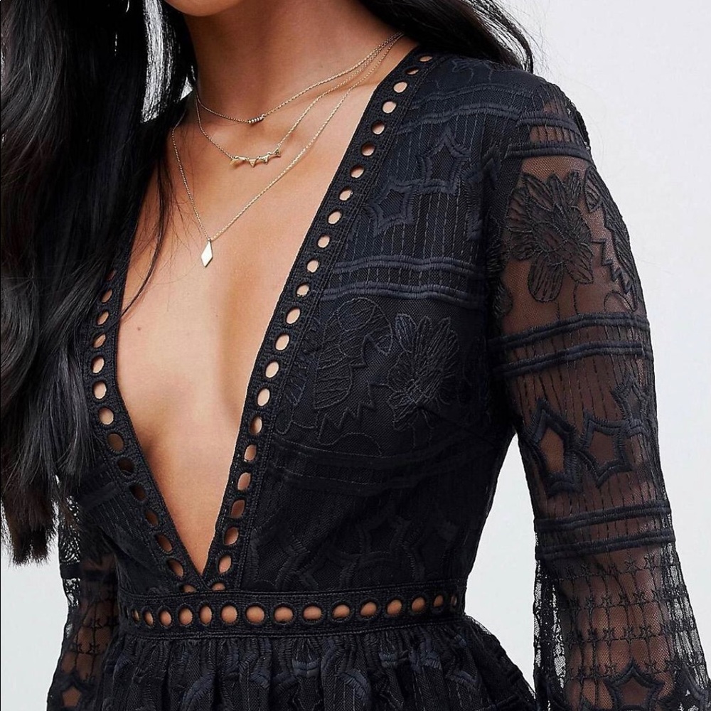 Petite Sz. 2 Black Lace Dress - Picture 3 of 7